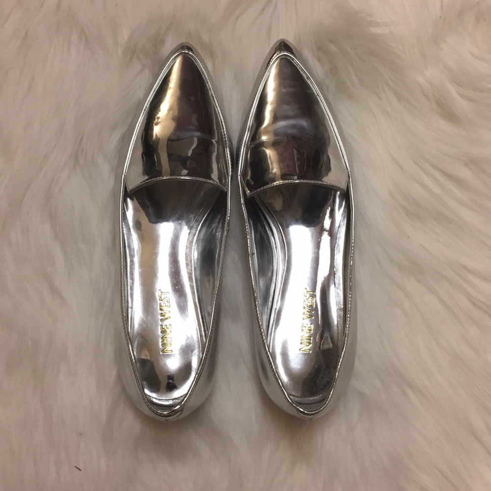 Nine West silver flats